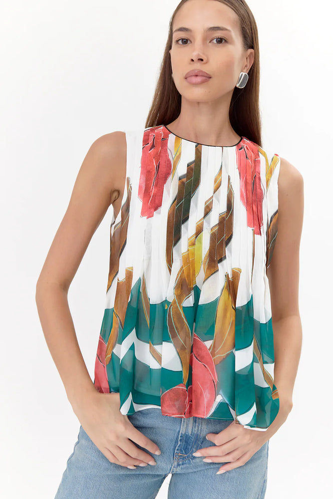 
                  
                    Charger l&amp;#39;image dans la galerie, ADELYN RAE - TOP - F251T7124 - BLANC/ROSE/VERT/JAUNE
                  
                