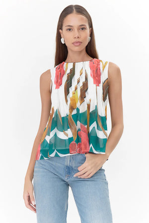 
                  
                    Charger l&amp;#39;image dans la galerie, ADELYN RAE - TOP - F251T7124 - BLANC/ROSE/VERT/JAUNE
                  
                