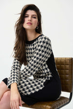 JOSEPH RIBKOFF - ROBE - 224039 IVOIRE/NOIR / 12