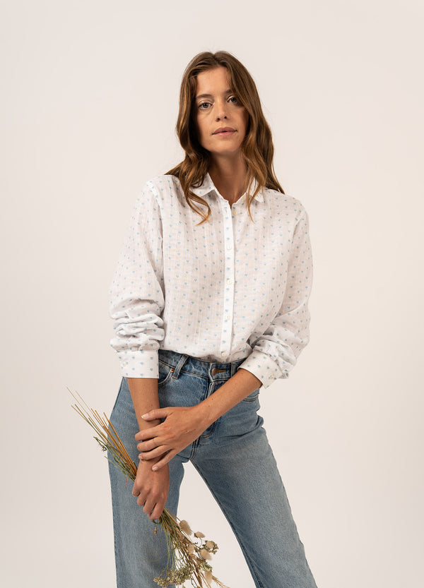SAINT-JAMES - CHEMISE - ALEXIA ML - BLANC/BLEU